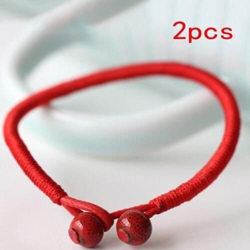 2 Pieces Handmade String Bracelet Adjustable Luck Bracelet Tibetan Buddhist Lucky Red Rope Bracelet
