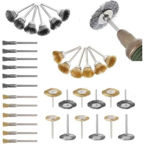 36pcs Steel Wire Wheel Brushes Buffing Drill Rotary Tools Grinder Welding Polishing Cups Drill Bit for Metal Rust Removal Brush