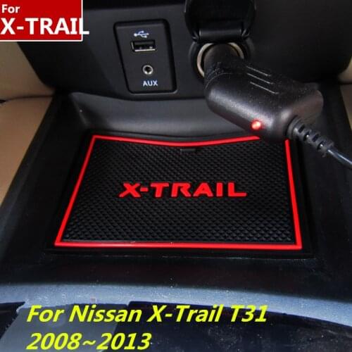 3D Rubber Mat Door Slot Pad Cup Cushion Groove Mat Lnterior Anti Slip Mat For Nissan X-Trail T31 2008~2013 Car Accessories