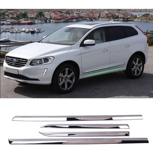 4pcs For Volvo XC60 2014 -2017 ABS Chrome Door Side Belt Molding Moulding Body Trim Protector Auto accessories
