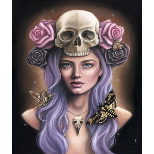 5D Diamond Embroidery DIY Diamond Painting Beauty, skull, rose,Diamond Painting Cross Stitch Rhinestone mosaic Decoration