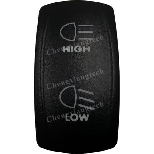 Car Boat Truck Backlit Swtich Cap- Laser Engraving - HIGH LOW -for Led Carling Arb Narva 4x4 RV Rocker Switch, Cover Only