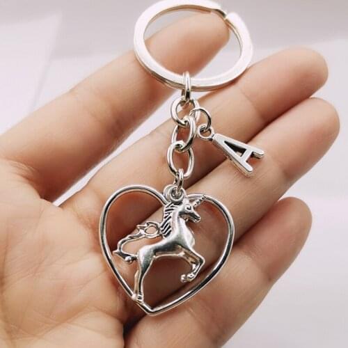 Unicorn Keychain,Gift for Unicorn lover, Personalised, Unicorn Charm Pendant,Unicorn Charms Heart Key Ring
