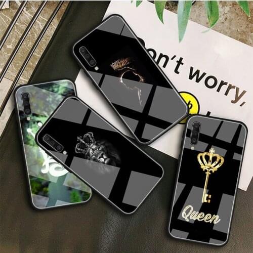 King Queen Tempered Glass Case For Samsung Galaxy A10S A10E A20S A20E A30S A40 A50S A60 A70 A80 A90 A6 A7 A8 Shell