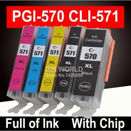 For Canon Pixma TS5050 TS6050 MG5750 MG6850 Printer Ink Cartridge Cartridges PGI570 5color