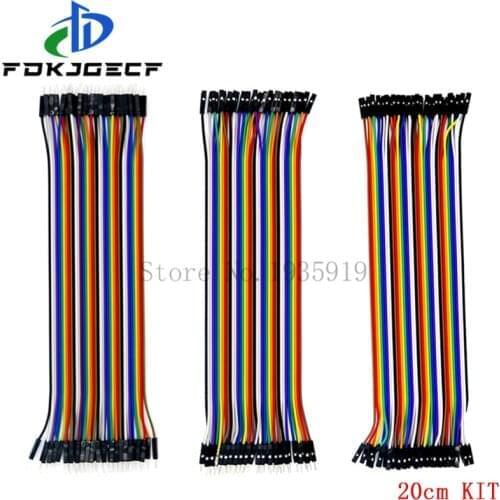 Dupont Line 120pcs 20CM 40Pin Male to Male + Male to Female and Female to Female Jumper Wire Dupont Cable for Arduino DIY KIT