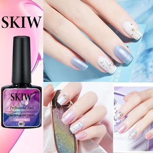 SKIW Nail Polish Gel Uv Reflective Glitter Diamond Art Design Set Gold Nail Gel Art Metallic Gel Paint For LED Lamp