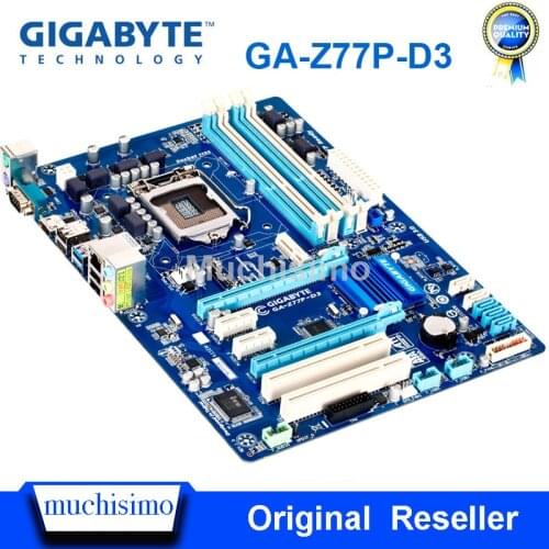 Gigabyte GA-Z77P-D3 Motherboard LGA1155 DDR3 USB3.0 32G Z77 Z77P-D3 Z77P D3 Desktop Original Used Mainboard SATA3 Work Steady