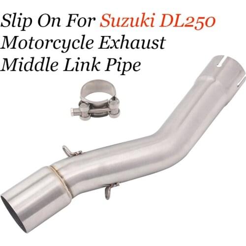Motorcycle Exhaust Muffler Modified Mid Connection Stainless Steel Tube Middle Connection Slip On For Suzuki DL250