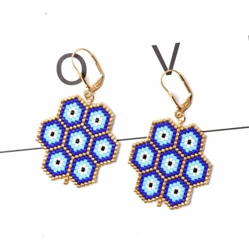 FAIRYWOO Blue Eye Earring Kyole New Drop Earrings For Women Jewelry Big Eye Pendant Stainless Steel Hook Earrings For Lover Gift