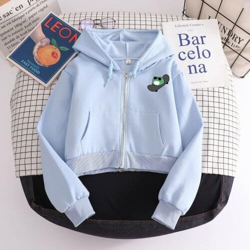 Cotton Hooded Zipper Jacket Ladies Y2k Hoodie Vintage Hoodie Kawaii Korean Style Streetwear Harajuku Oversized Sweatshirt Girls