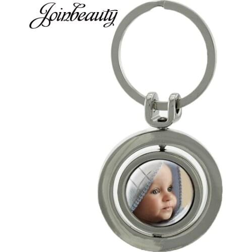 JOINBEAUTY Photo Custom Revolving pendant Keychain Custom designed Photo With Double Sides Rotatable Jewelry NA01