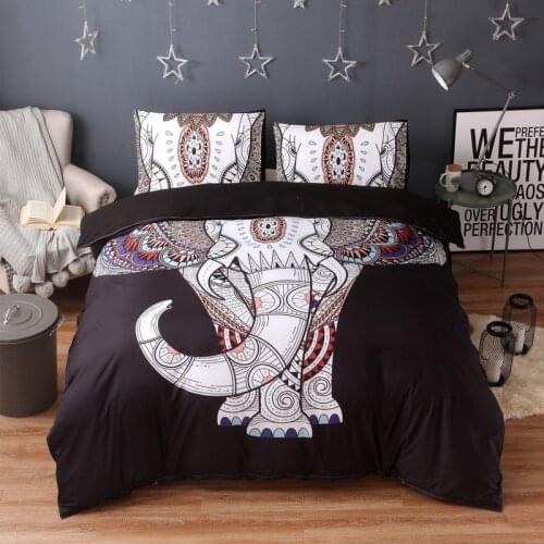 Animal Elephant 3D Printing Custom Bedding Set Microfiber Home Textiles Twin Queen King Size Duvet Cover Sets Ethnic Style