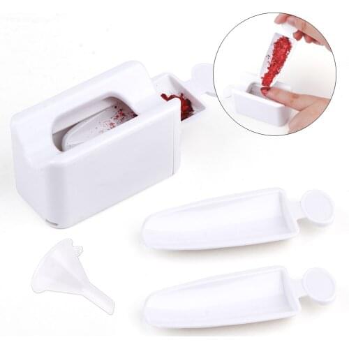 French Powder Box Recycled Manicure Portable Infiltration Powder Recycling Container White ABS Double Layer Storage Nail Tools