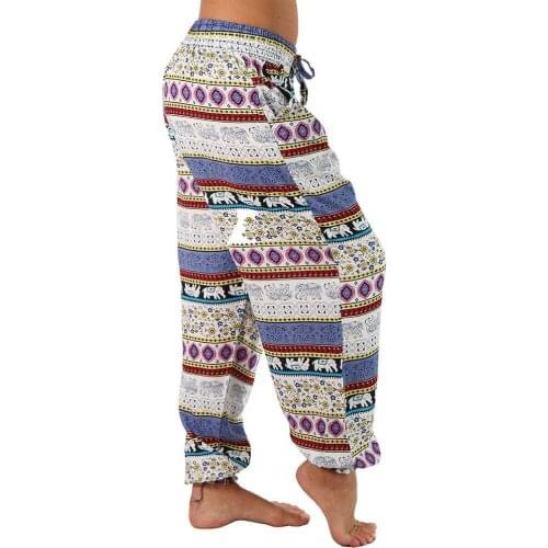 Summer harem trousers Aladin Pailsey elephant colourful leisure baggy trousers Plus Size 5XL Digital Print Loose Pants Sweatpant
