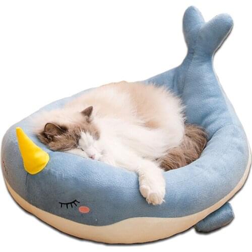 Cute Duck Cat Bed with Summer Mat Round Cat House Kennel Cushion Four Seasons Universal Basket for Cat Small Dogs Cat Supplies