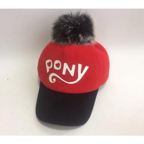 Fashion baby pompom pony tail hat Baseball Hat cap Adjustable Trucker Caps New Curved snapback cap for kids boys girls