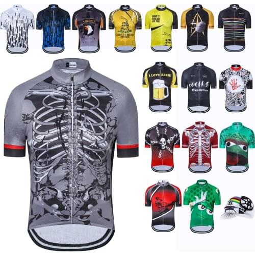 2021 Mens Bike Jersey Skull short sleeve Cycling Jersey Clothing Ropa ciclismo MTB Bike Shirt Top Riding Maillot Cycle Sportwear