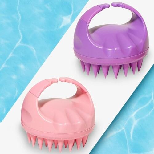 1Pc New Handheld Silicone Scalp Shampoo Massage Brush Washing Shower Hair Comb Mini Head Meridian Slimming Massage Comb