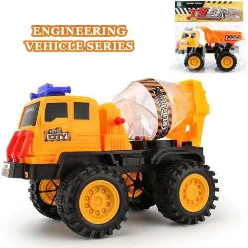 2021 New Simulation Sliding Engineering Vehicle Big Truck Excavator Toy Thrust Interactive Childrens Mixer Truck Toy Gift
