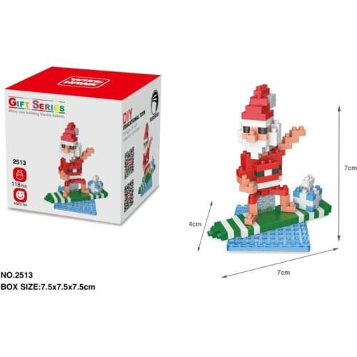New Arrival Christmas Santa Claus Building Blocks Toys Snowman Figure Bear Stocking Mini Bricks Toys For Children Christmas Gift
