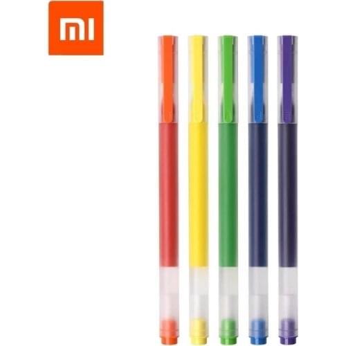 NEW Xiaomi Mijia Super Durable Colorful Writing Sign Pen 5 Colors Mi Pen 0.5mm Gel pen Signing Pens For School Office Drawing