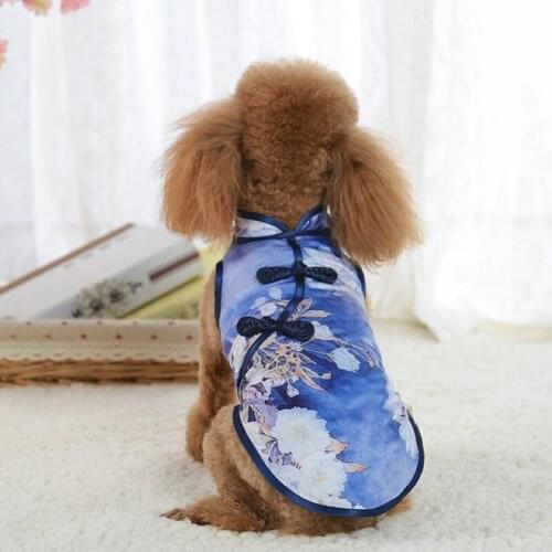 Newest style Pet dog clothes summer dress dog cheongsam skirt teddy Pomeranian chihuahua clothing Cat Products