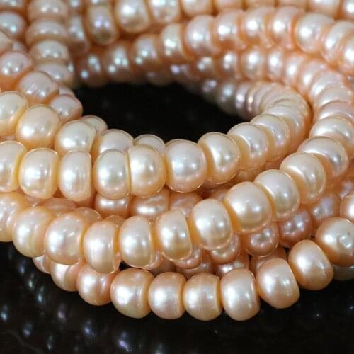 Wholesale 1strands Natural freshwater pink pearl 6-7mm abacus loose beads 15"