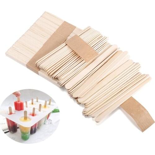 Natural Wooden Stick for Handmade Food Ice Cream Popsicle Sticks Child Hand DIY Wood Shapes Building Model Craft Decoration