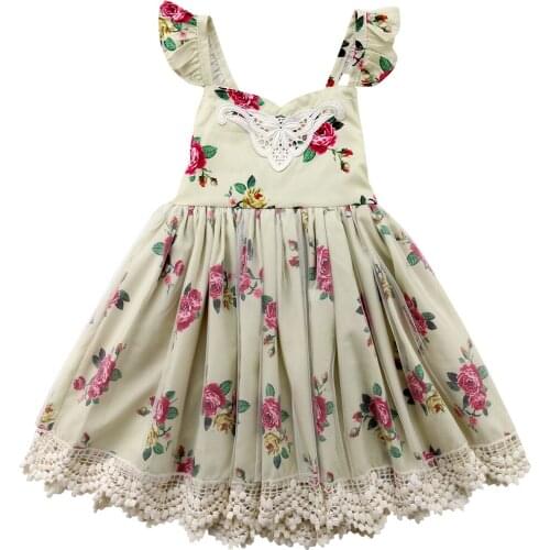 Flower Girl Dress Kids Pageant Communion Wedding Formal Party Tutu Gown Princess Size 2-6T