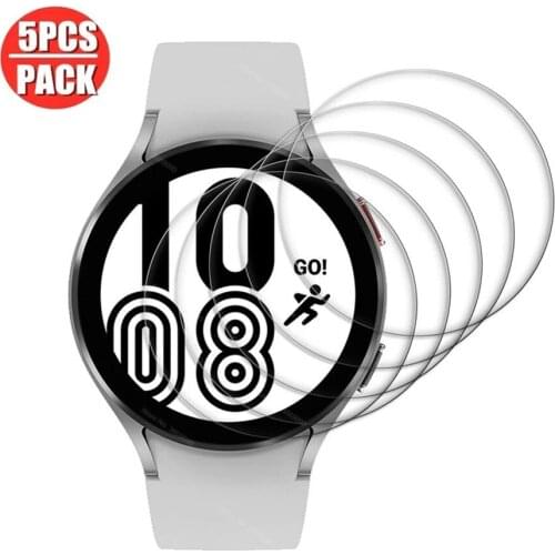 5Pcs Tempered Glass Film For Samsung Galaxy Watch 4 40mm 44mm Watch4 Classic 42mm 46mm HD Clear Full Screen Protector Film