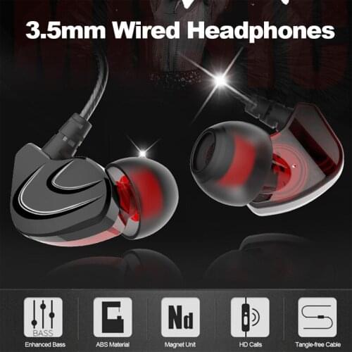 Soleeanre Wired Headphones In-Ear Sport Earbuds Noise Isolating Earphone Bass Stereo Headset In-line Control & Microphone