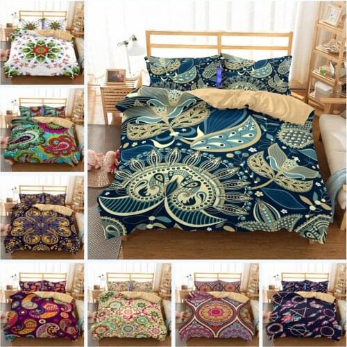 Bohemia Bedding Set Feathers Shape Pattern Bed Cover Color Round Color Pattern Bohemia Chic Colorful Tribal Duvet Cover set
