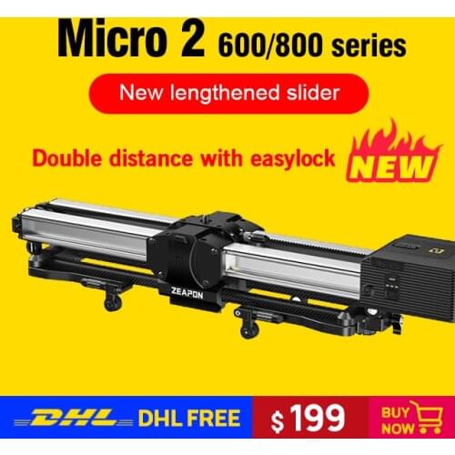 Zeapon Micro 2 E600 E800 M600 M800 DSLR Camera Rail Slider ultra silent Motorized Double Distance Track Slider for Camera