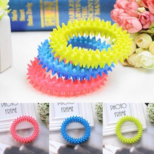 Pet Rubber Spike Ring Toy Training Dog Molar Dog Pet Chewing Soft Rubber Toy Cat Interactive Training Small Dog Chew Toy