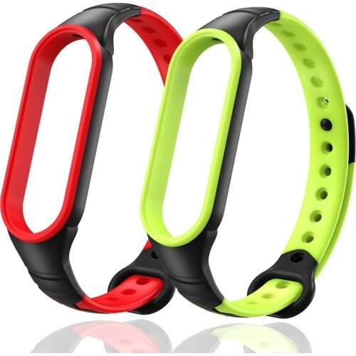 2021 Newest Silicone Smartwatch band For Xiaomi Mi band 3 4 5 6 strap Sport Replacement bracelet for mi band 6/5 4/3 NFC band
