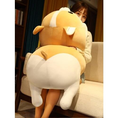 Cute Fat Cartoon Corgi Plush Toy Pillow Giant Anime Shiba Inu Dog Doll Sleeping Pillow for Chilren Gift 35inch 90cm DY50960