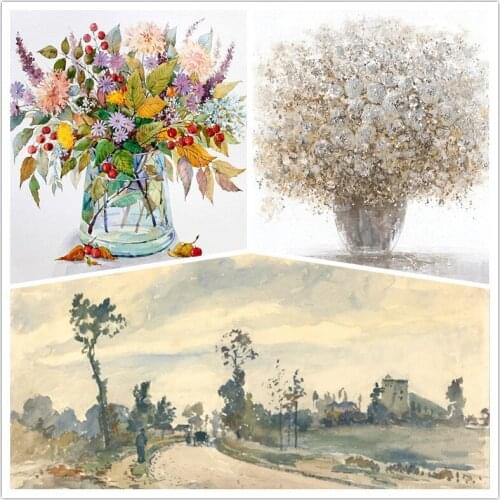 Flower Plant Styling DIY Digital Planting By Number Home Wall Decoration Art Oil Hand Painted For House Living Room