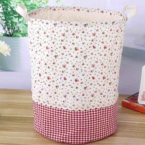 Storage Barrel The Beam Port Linen Multi-function Handle Stackable Laundry Basket Toy Storage Box 3 Colors