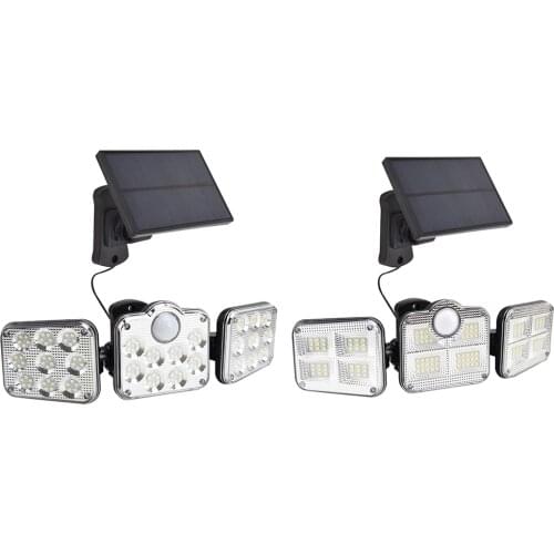 3 Head PIR Motion Sensor LED Solar Light 3 Modes Outdoor Waterproof Solar Wall Lamp Solar Power Street Lamp Garden Light