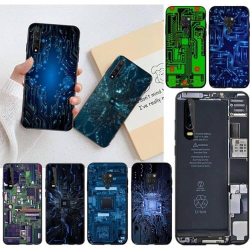 PENGHUWAN Magical circuit board Newly Arrived Black Cell Phone Case for Huawei P30 P20 lite Mate 20 Pro lite P Smart 2019 prime