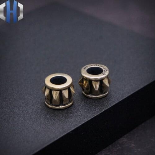 Paracord Beads Handmade Octagonal Beads EDC Knife Pendant DIY Brass Knife Bead