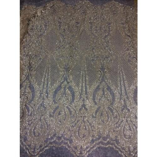 High Quality glitter mesh Lace Fabric African Lace fabric with glued glitter ZH-111