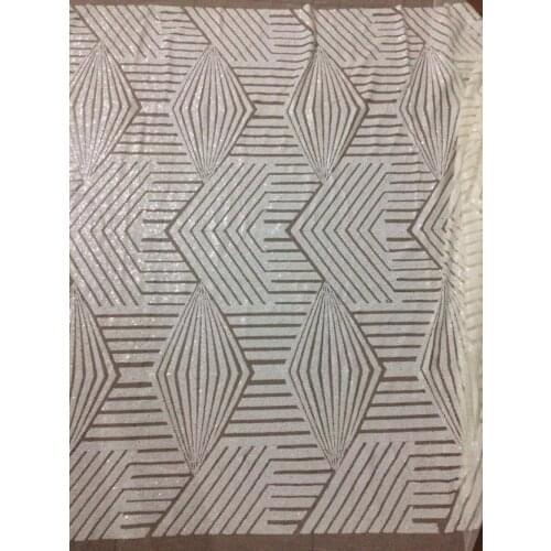 Xx1802 stock new arrive offwhite fashion french sequin embroidery tulle mesh for evening dress/sawing/wedding