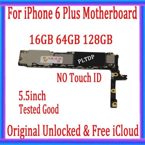 Unlocked for iphone 6 plus motherboard without NO Touch ID for iphone 6 5.5 inch Logic Boards with full IOS function plate