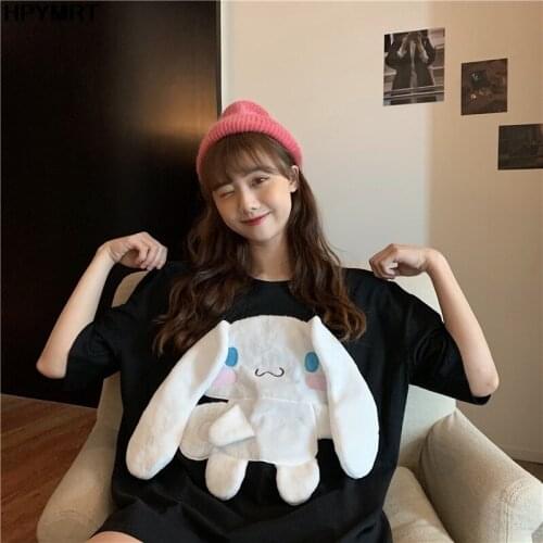 Korean version style t shirt female cartoon stereoscopic rabbit 2020 new summer kawaii T-shirt womens short-sleeve top clothing