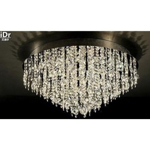 Gold Ceiling Lights luxury hotels polished chrome lamp bedroom lamp crystal ornaments D80cm x H36cm
