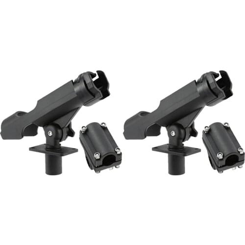 2pcs Fishing Rod Holder with Side Mounts, Adjustable Boat Fishing Rod Racks (360 Degree)