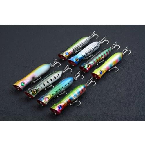8Pcs/Lot High End Sea Fishing Popper Lures 6cm/24.5g TopWater 3D Eyes Wobbler Crankbait Artificial Hard Bait For Outdoor Fishing