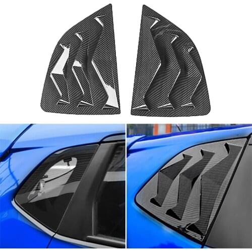 Carbon Fiber Car Side Vent Window Louver Shutter Covers Trim for Honda Fit Jazz 2015-2019 Window Louvers Scoop Cover